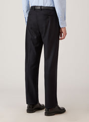 Men's Wool Cashmere Flannel Trouser in Navy