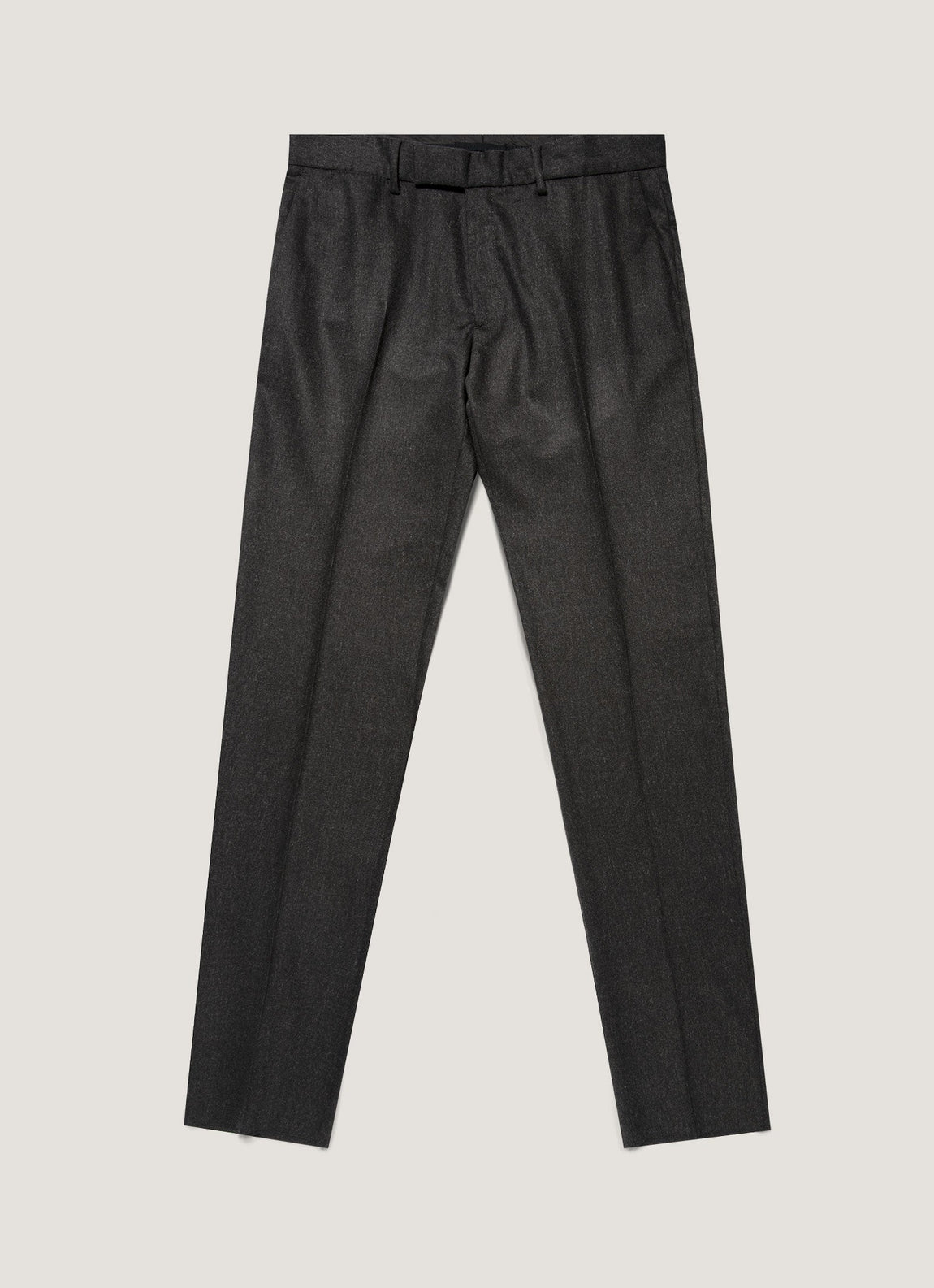 Men's Wool Cashmere Flannel Trouser in Charcoal Melange