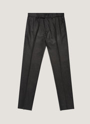 Men's Wool Cashmere Flannel Trouser in Charcoal Melange