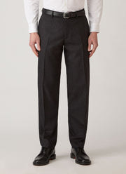 Men's Wool Cashmere Flannel Trouser in Charcoal Melange