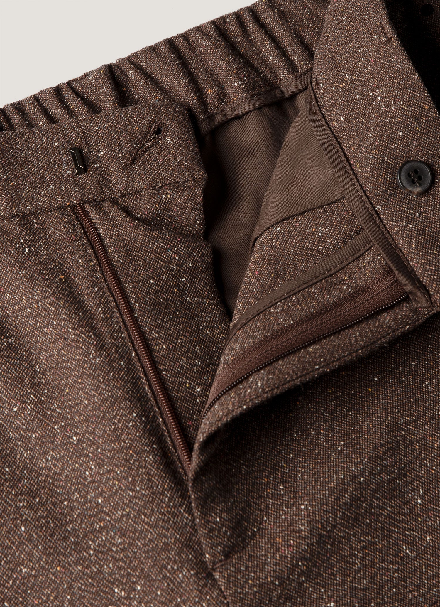 Men's Donegal Tweed Trouser in Dark Brown Melange