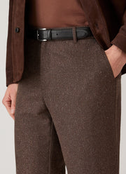 Men's Donegal Tweed Trouser in Dark Brown Melange