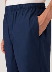 Men's Cotton Poplin Pyjama Trouser in Navy