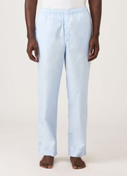 Men's Cotton Poplin Pyjama Trouser in Light Blue