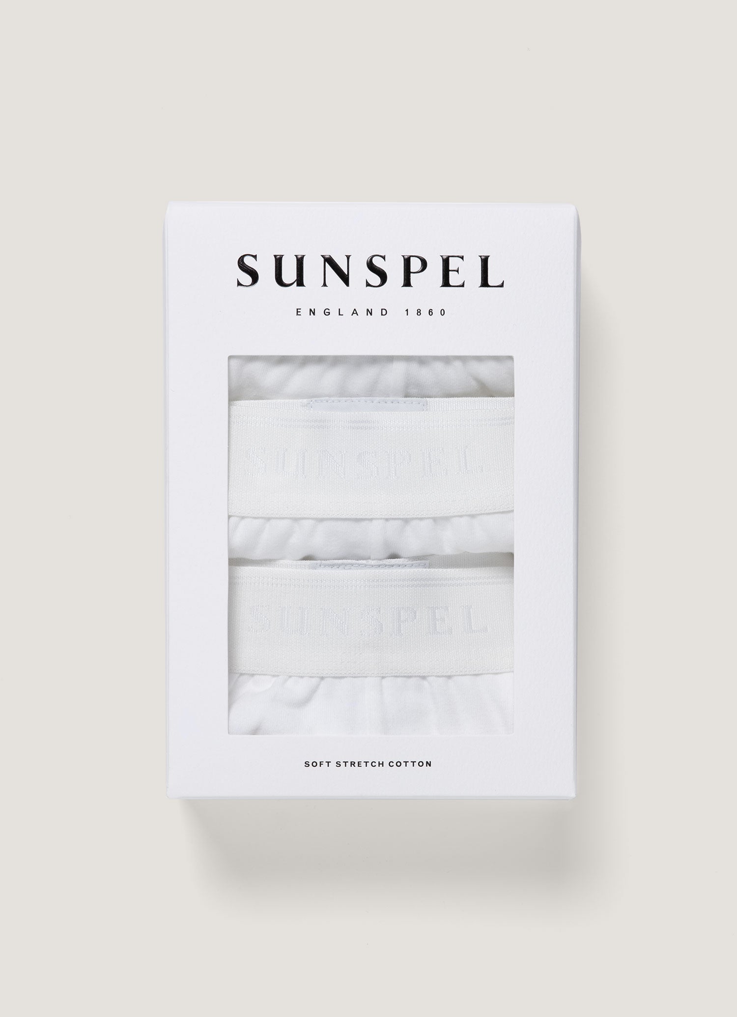 Men's Stretch Cotton Trunks 3-Pack in White