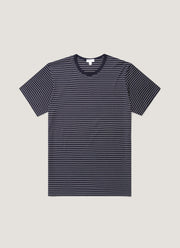 Men's Classic T-shirt in Navy/Ecru Pinstripe