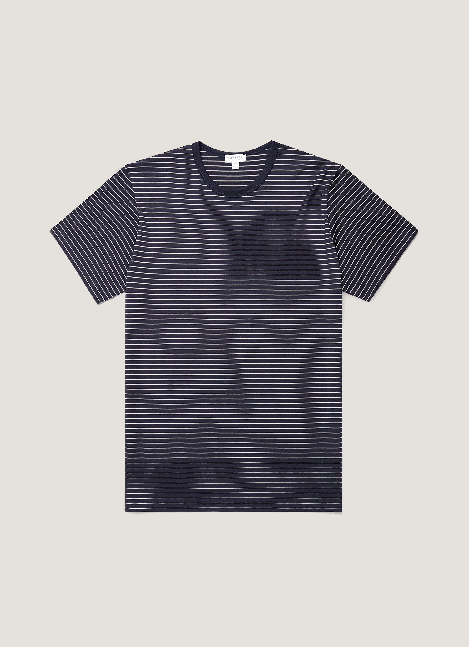 Men's Classic T-shirt in Navy/Ecru Pinstripe