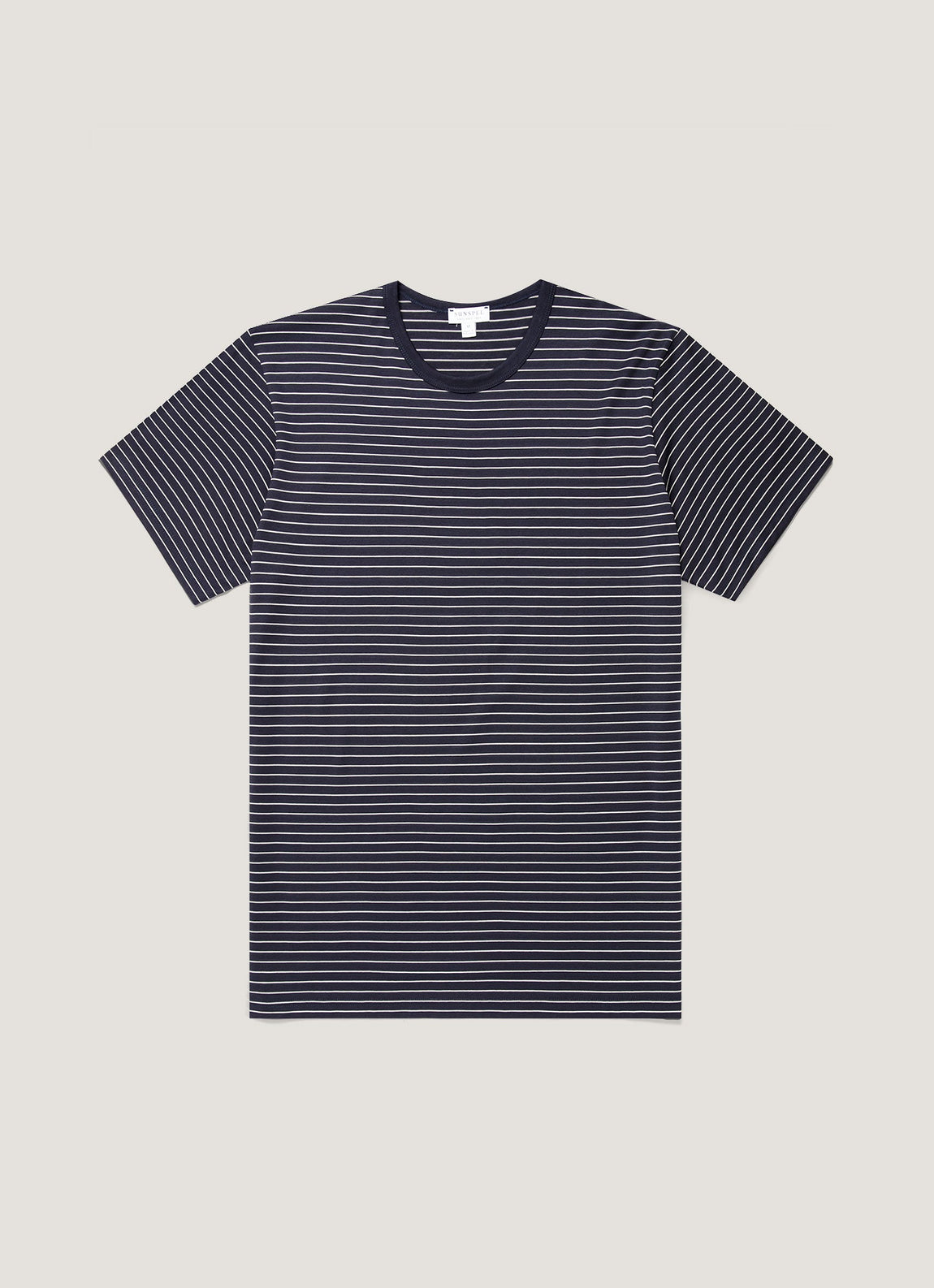 Men's Classic T-shirt in Navy/Ecru Pinstripe