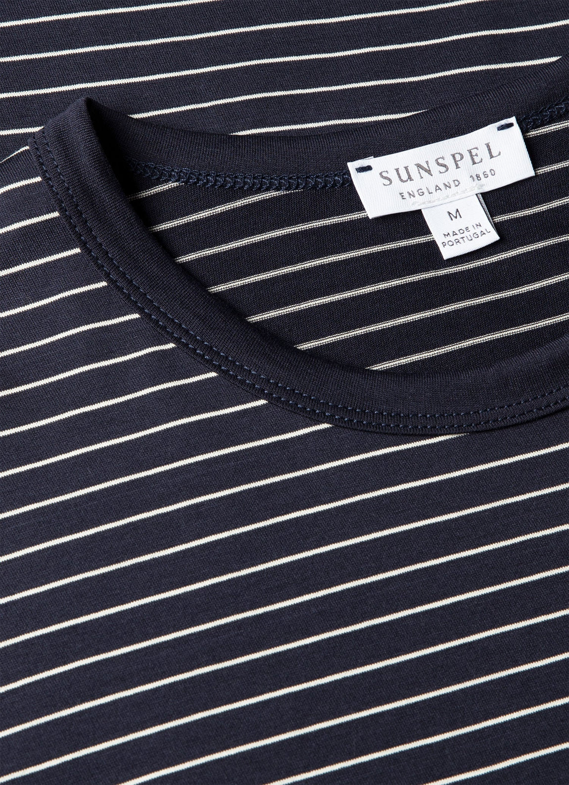 Men's Classic T-shirt in Navy/Ecru Pinstripe