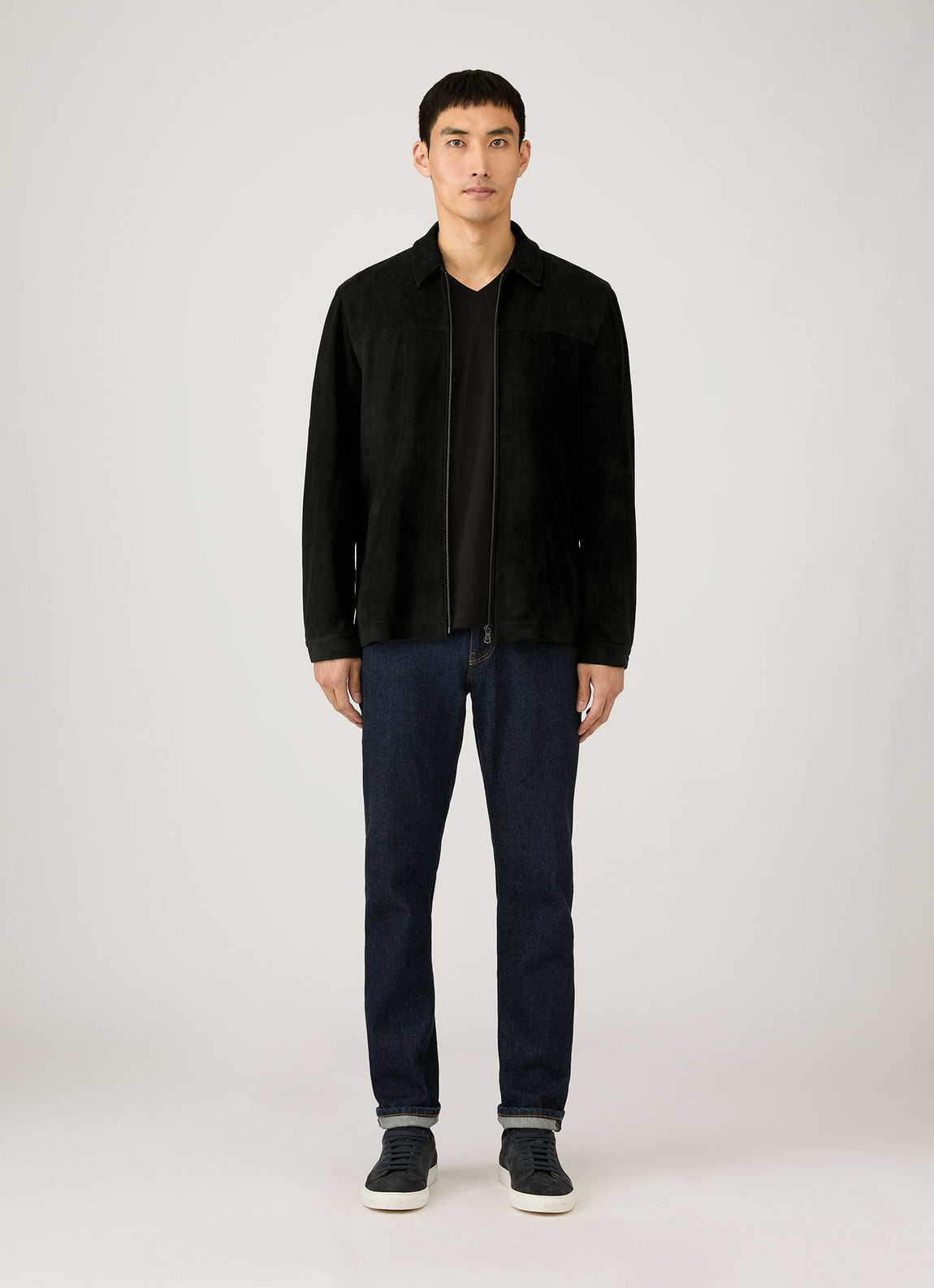 Men's Riviera Midweight V‑neck T‑shirt in Black