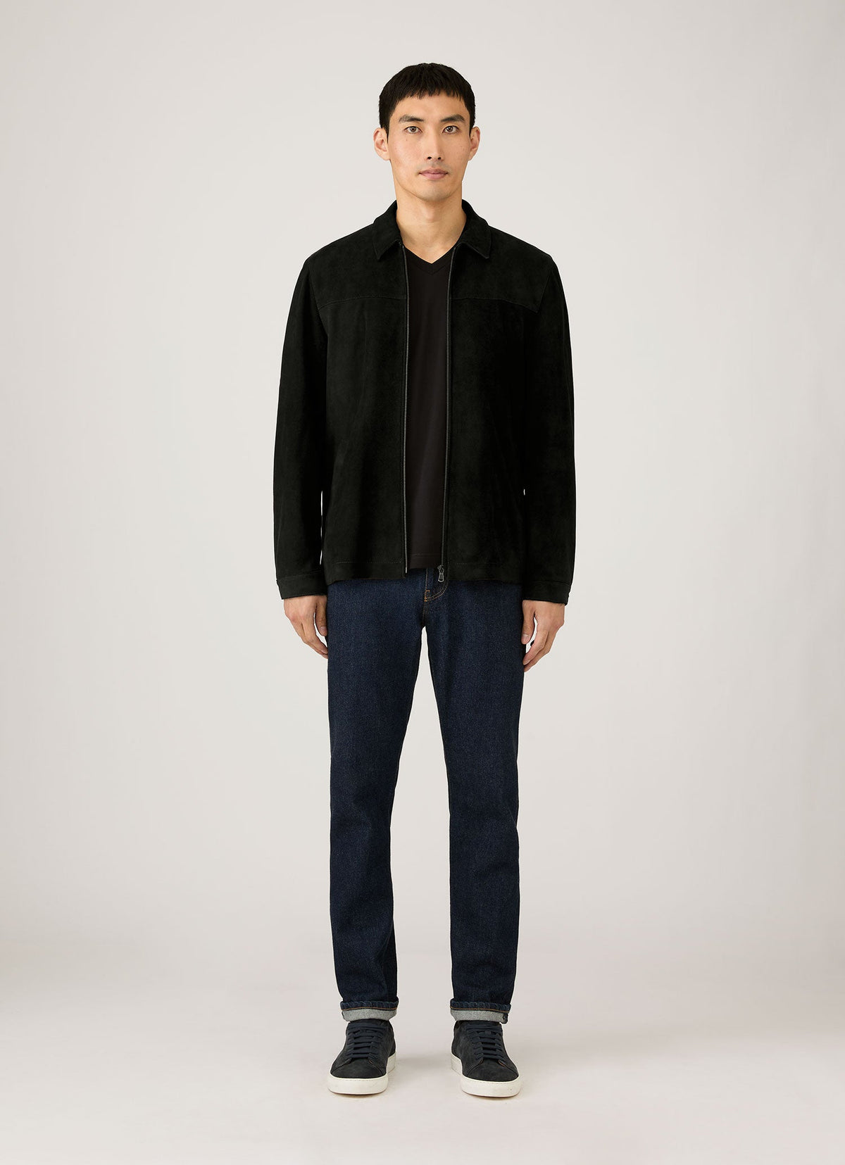Men's Riviera Midweight V‑neck T‑shirt in Black