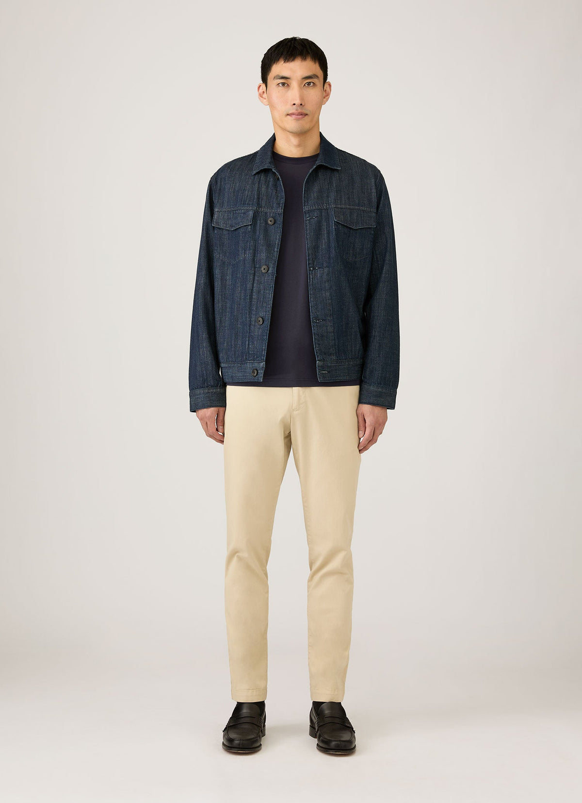 Men's Long Sleeve Riviera Midweight T‑shirt in Navy