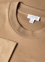 Men's Long Sleeve Heavyweight T-shirt in Dark Beige