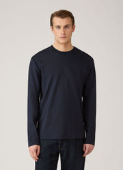 Men's Long Sleeve Heavyweight T-shirt in Midnight Navy