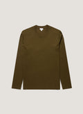 Men's Long Sleeve Heavyweight T-shirt in Loden Green