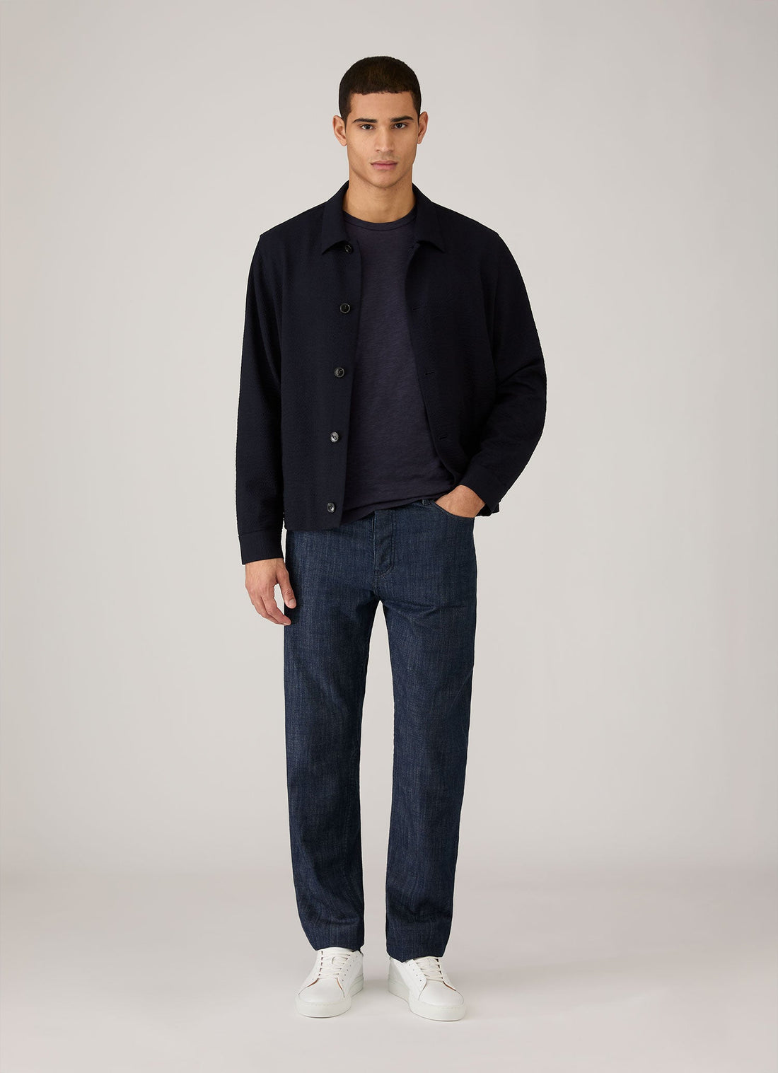 Men's Cotton Linen T-shirt in Navy