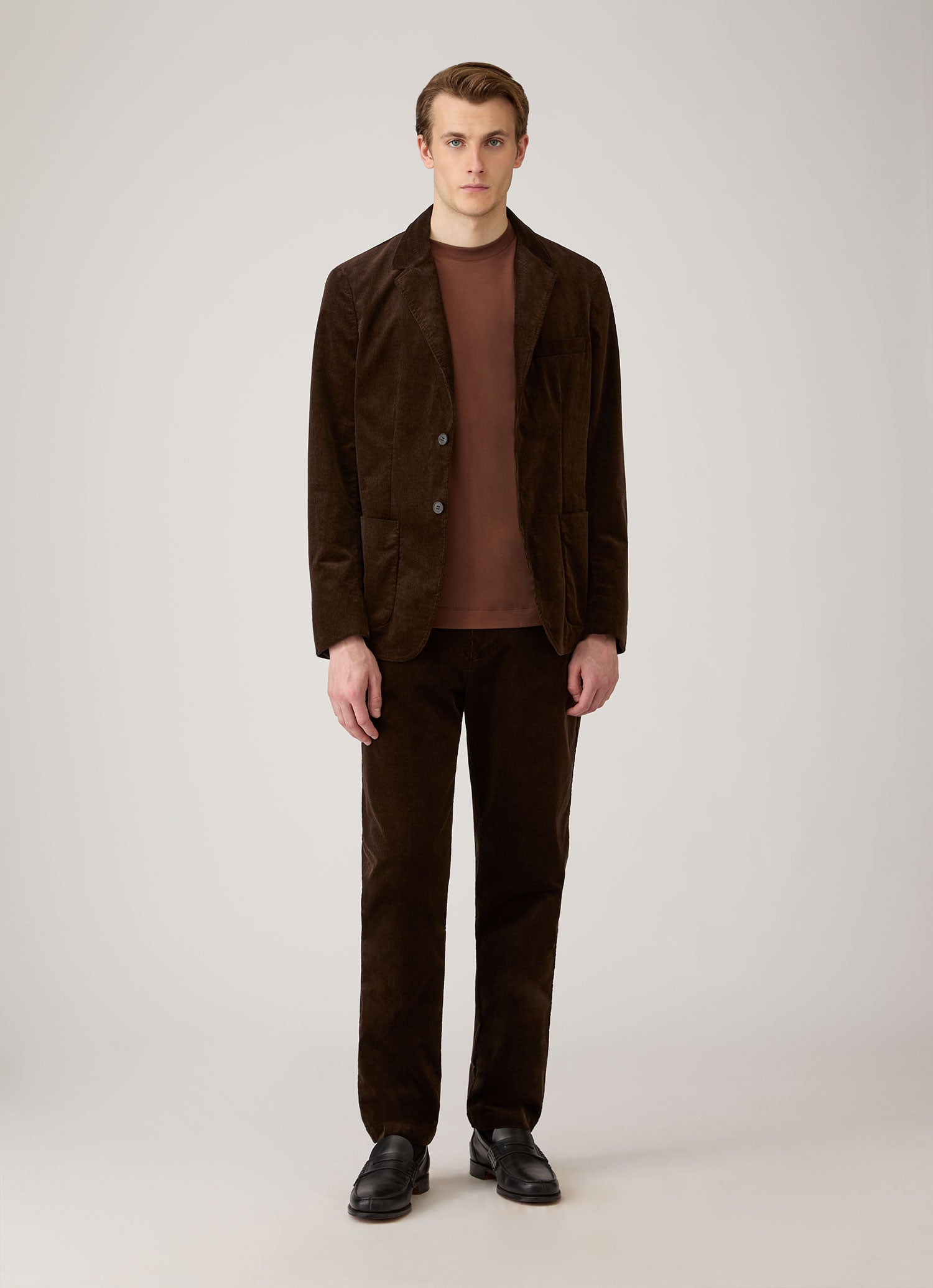 Men's Brushed Cotton T-shirt in Chestnut