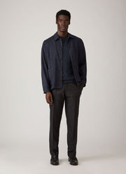 Men's Brushed Cotton T-shirt in Midnight Navy
