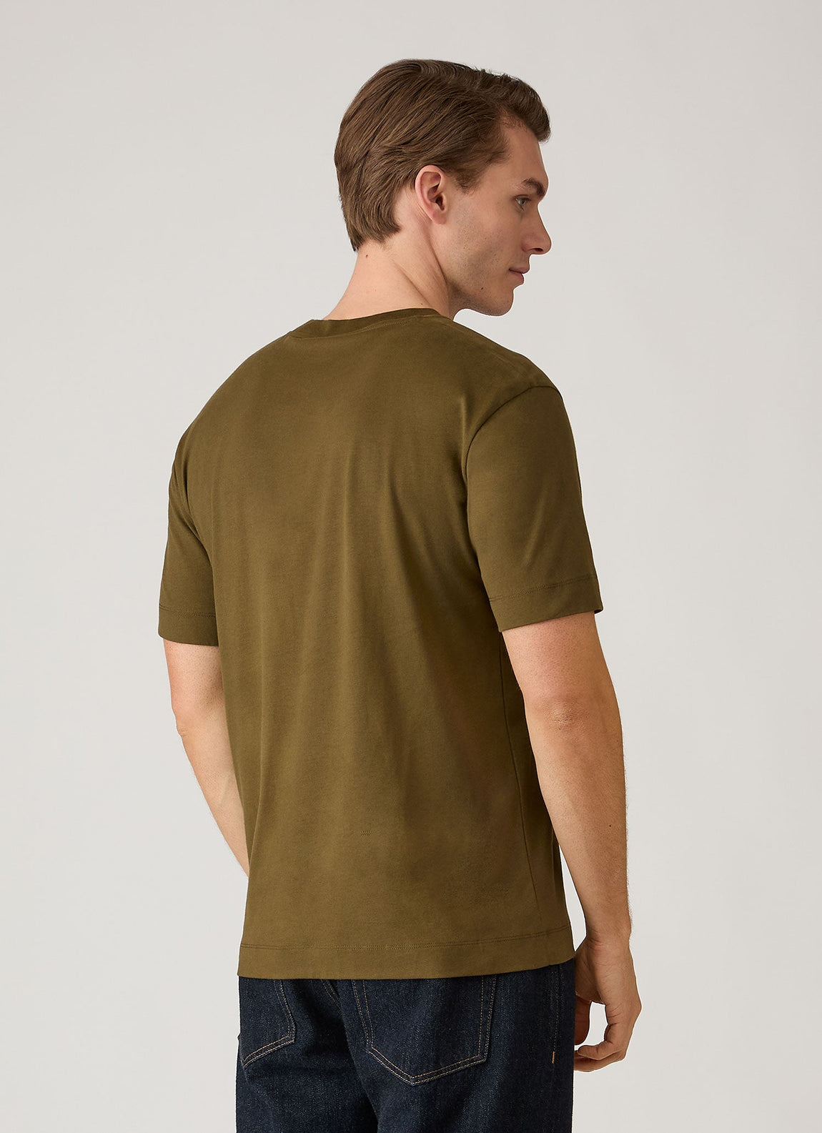 Men's Brushed Cotton T-shirt in Loden Green