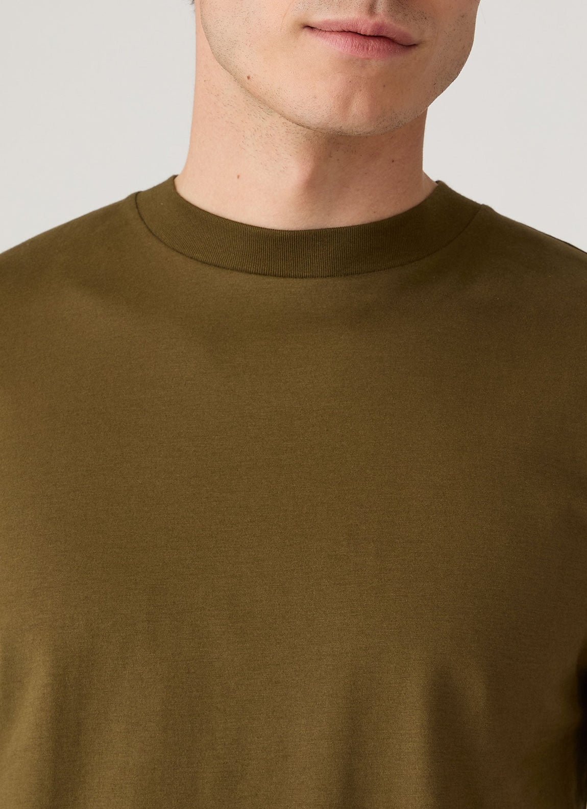 Men's Brushed Cotton T-shirt in Loden Green