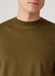 Men's Brushed Cotton T-shirt in Loden Green