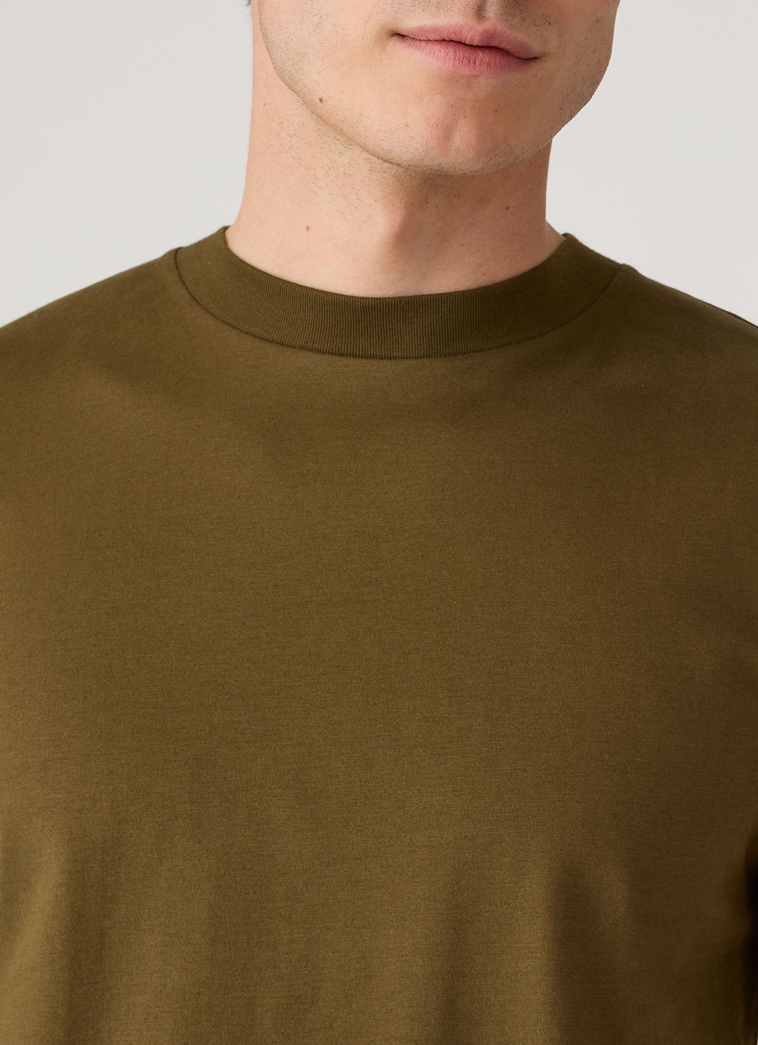 Men's Brushed Cotton T-shirt in Loden Green