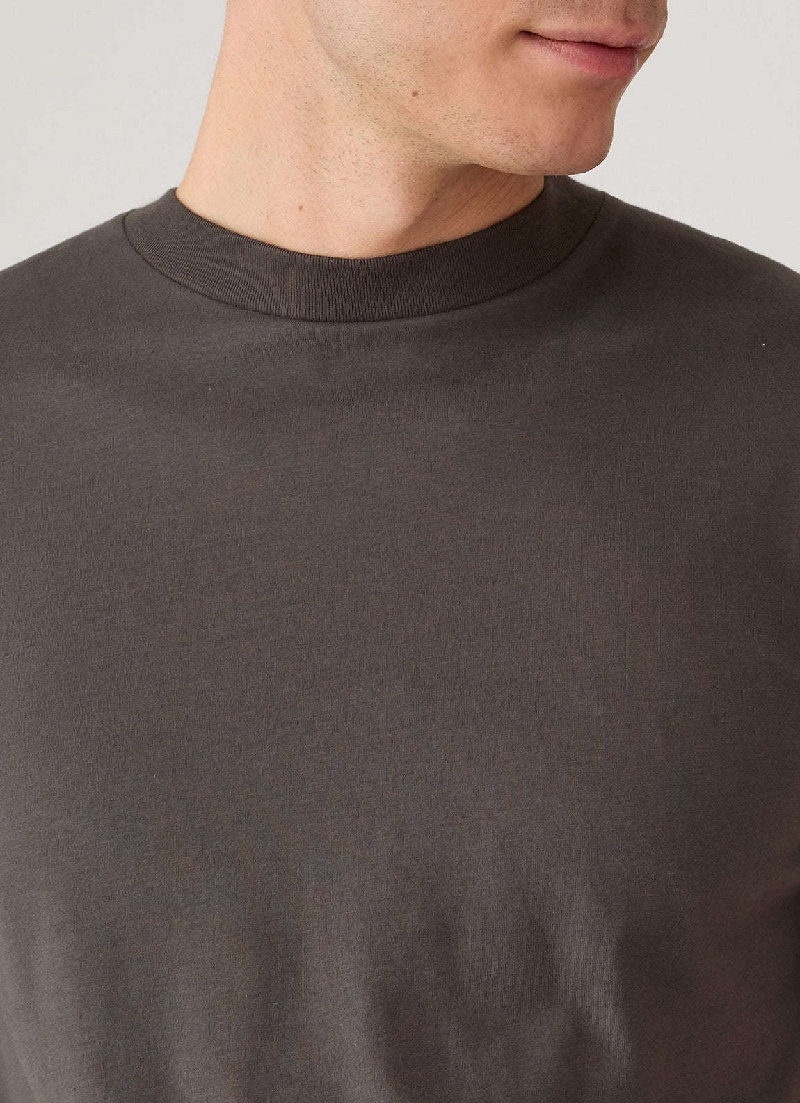 Men's Brushed Cotton T-shirt in Anthracite