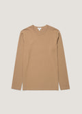 Men's Long Sleeve Heavyweight Classic T-shirt in Dark Beige