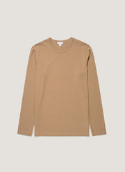 Men's Long Sleeve Heavyweight Classic T-shirt in Dark Beige