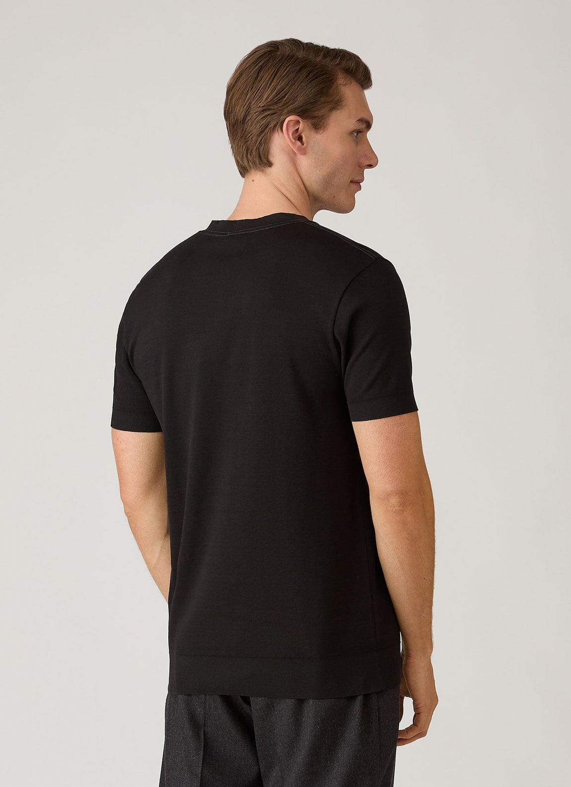 Men's Cotton Piqué T-shirt in Black