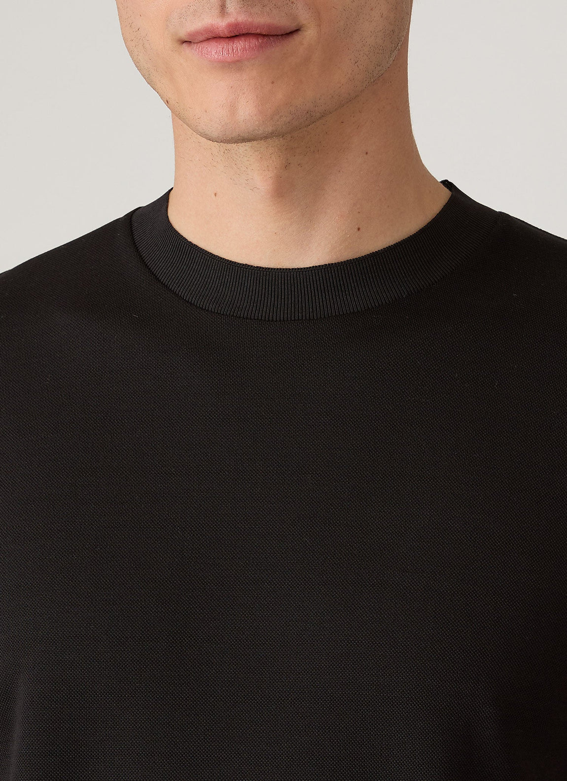 Men's Cotton Piqué T-shirt in Black