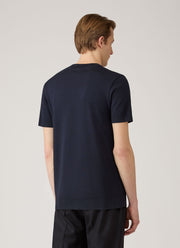 Men's Cotton Piqué T-shirt in Midnight Navy