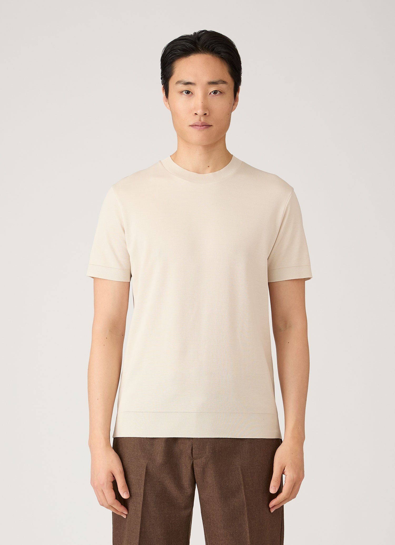Men's Cotton Piqué T-shirt in Swansdown