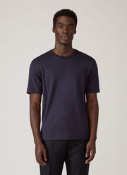 Men's Silk Cotton T-shirt in Navy