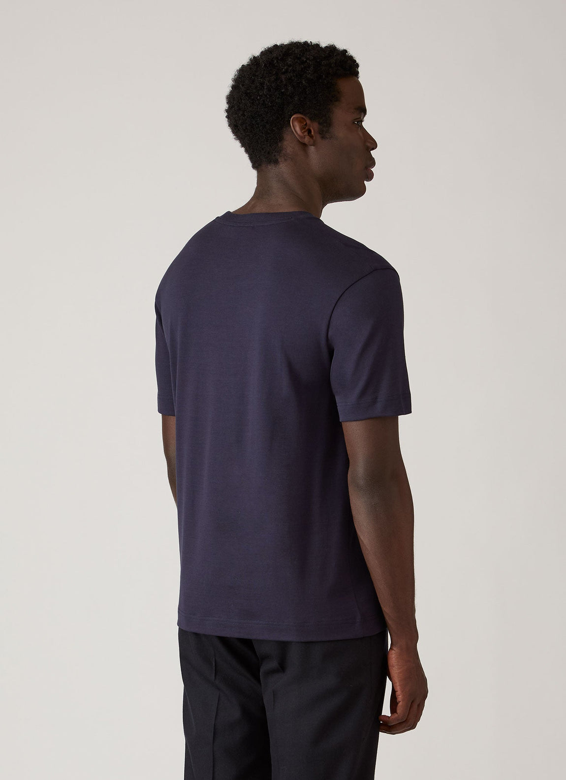 Men's Silk Cotton T-shirt in Navy