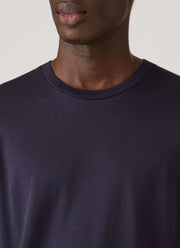 Men's Silk Cotton T-shirt in Navy