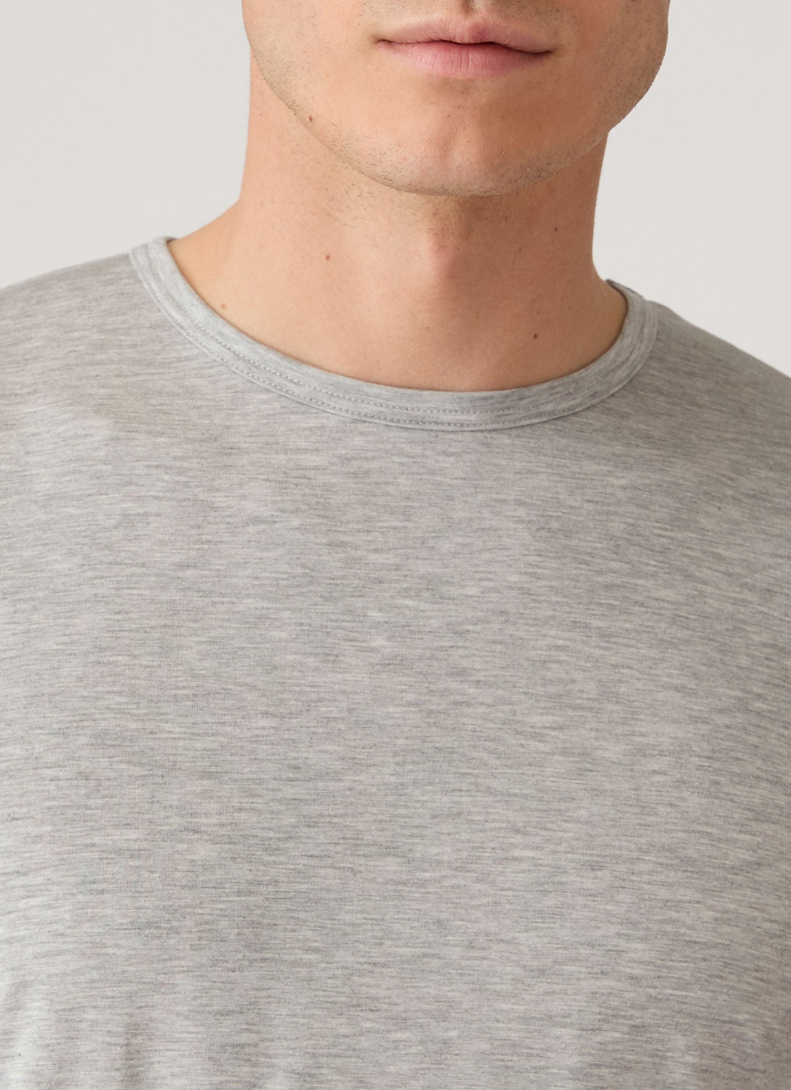 Men's Long Sleeve Tencel™ T-shirt in Grey Melange