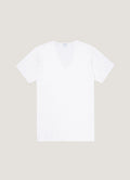Men's Cellular Cotton V-neck Underwear T-shirt in White