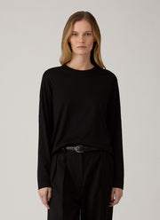 Women's Long Sleeve Everyday T-shirt in Black