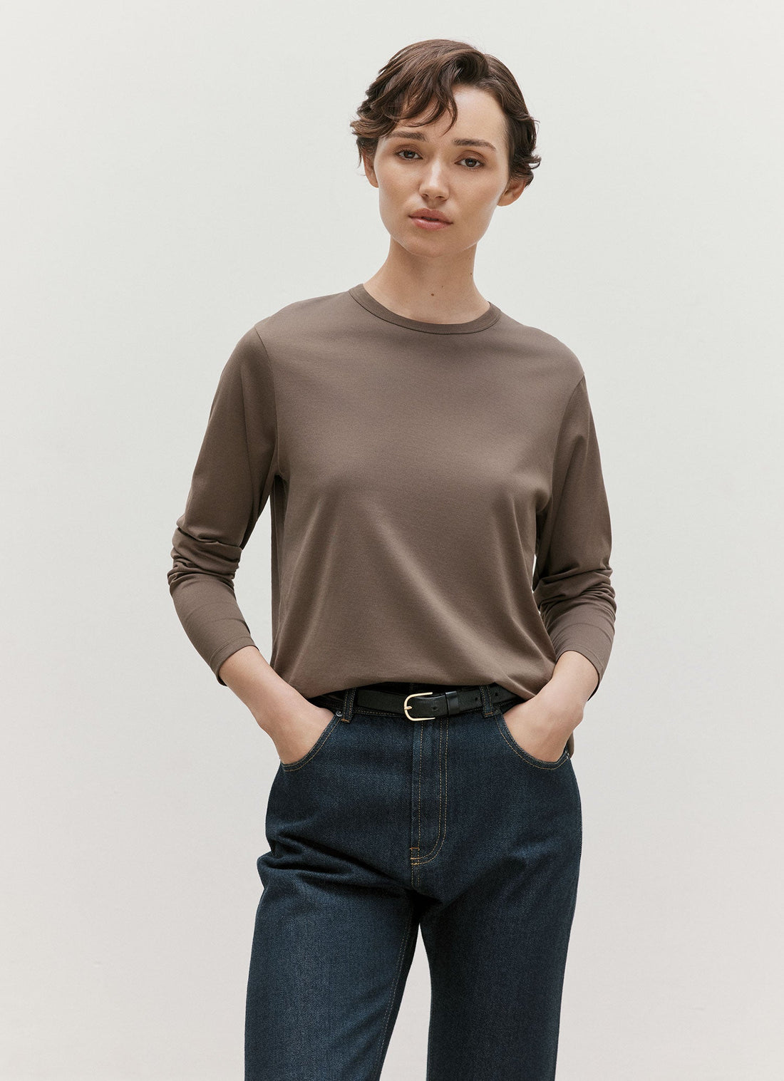 T-shirt à coupe décontractée à manches longues
