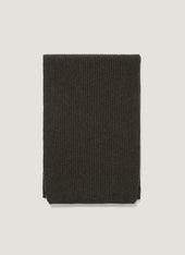 Cashmere Ribbed Scarf in Dark Green