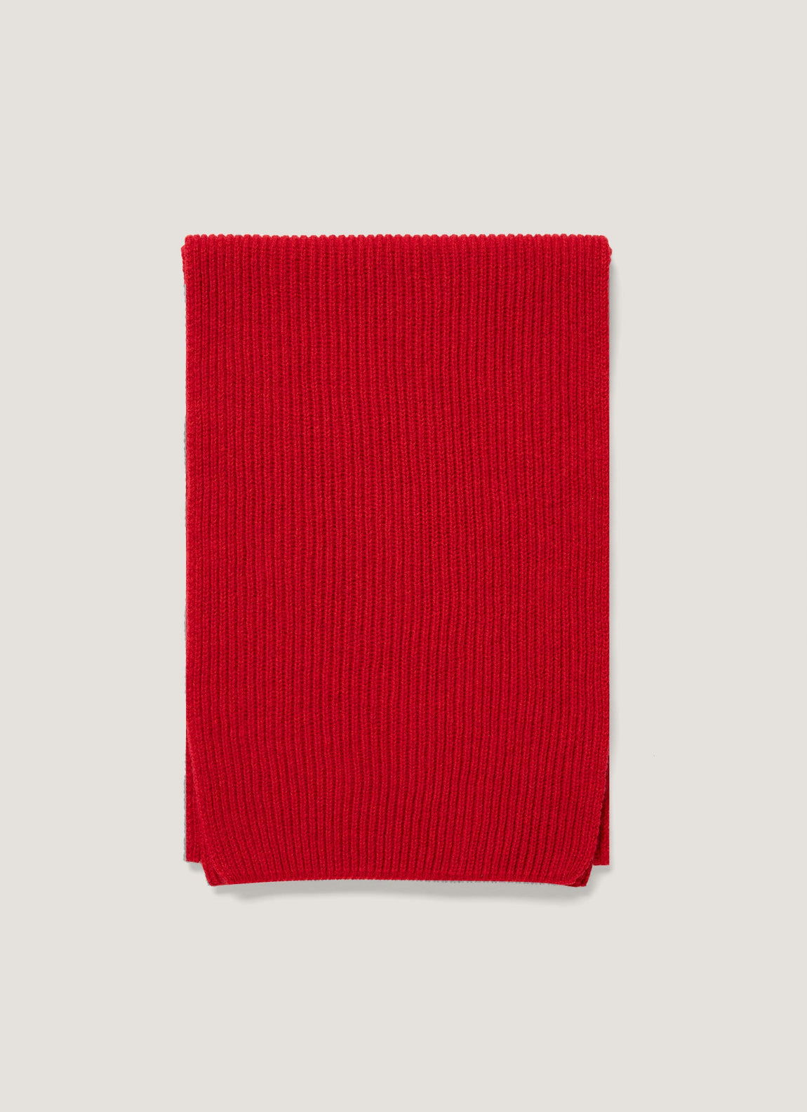 Men's Cashmere Ribbed Scarf in Ruby Red