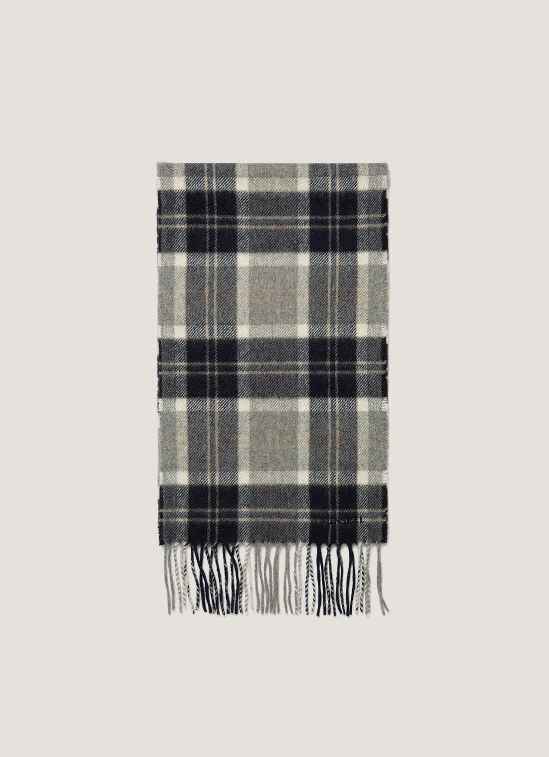 Men's Cashmere Scarf in Navy Check