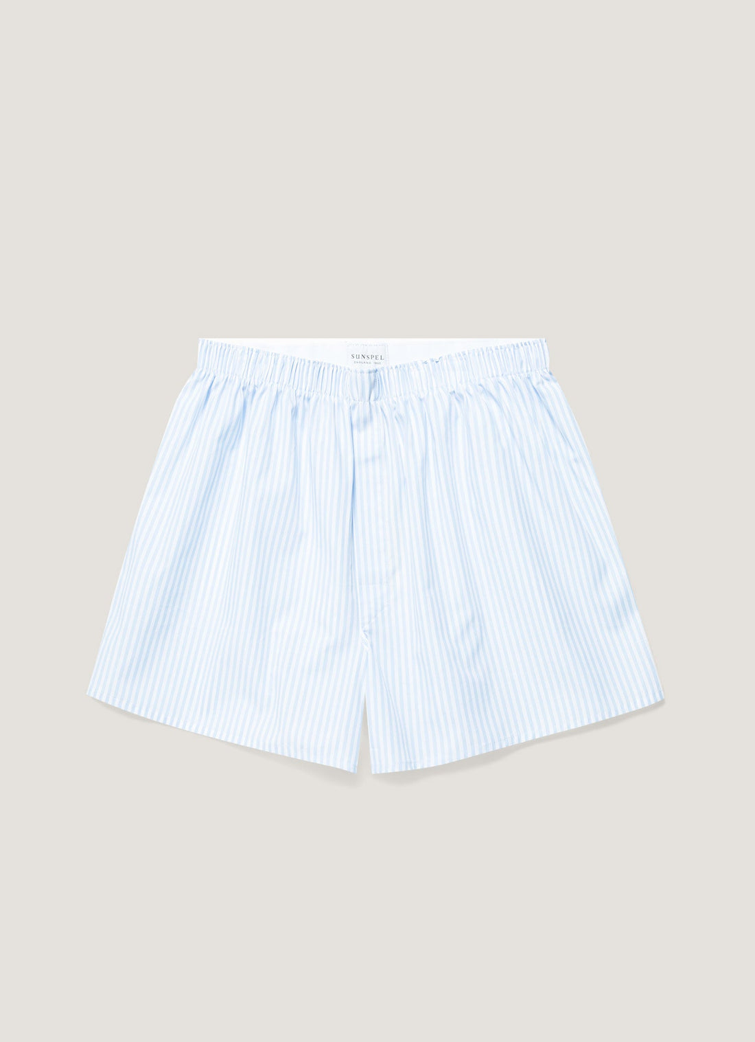 Men's Classic Boxer Short in White/Light Blue
