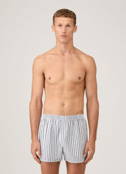 Men's Classic Boxer Short in White/Navy Stripe