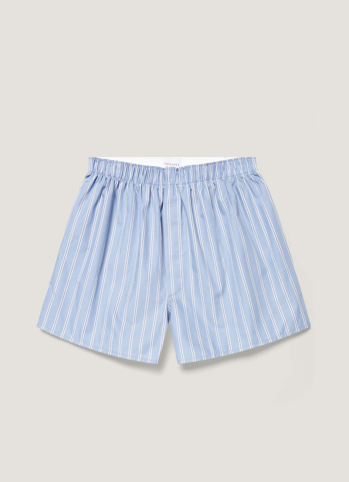 Men's Classic Boxer Short in Mid Blue Wide Stripe