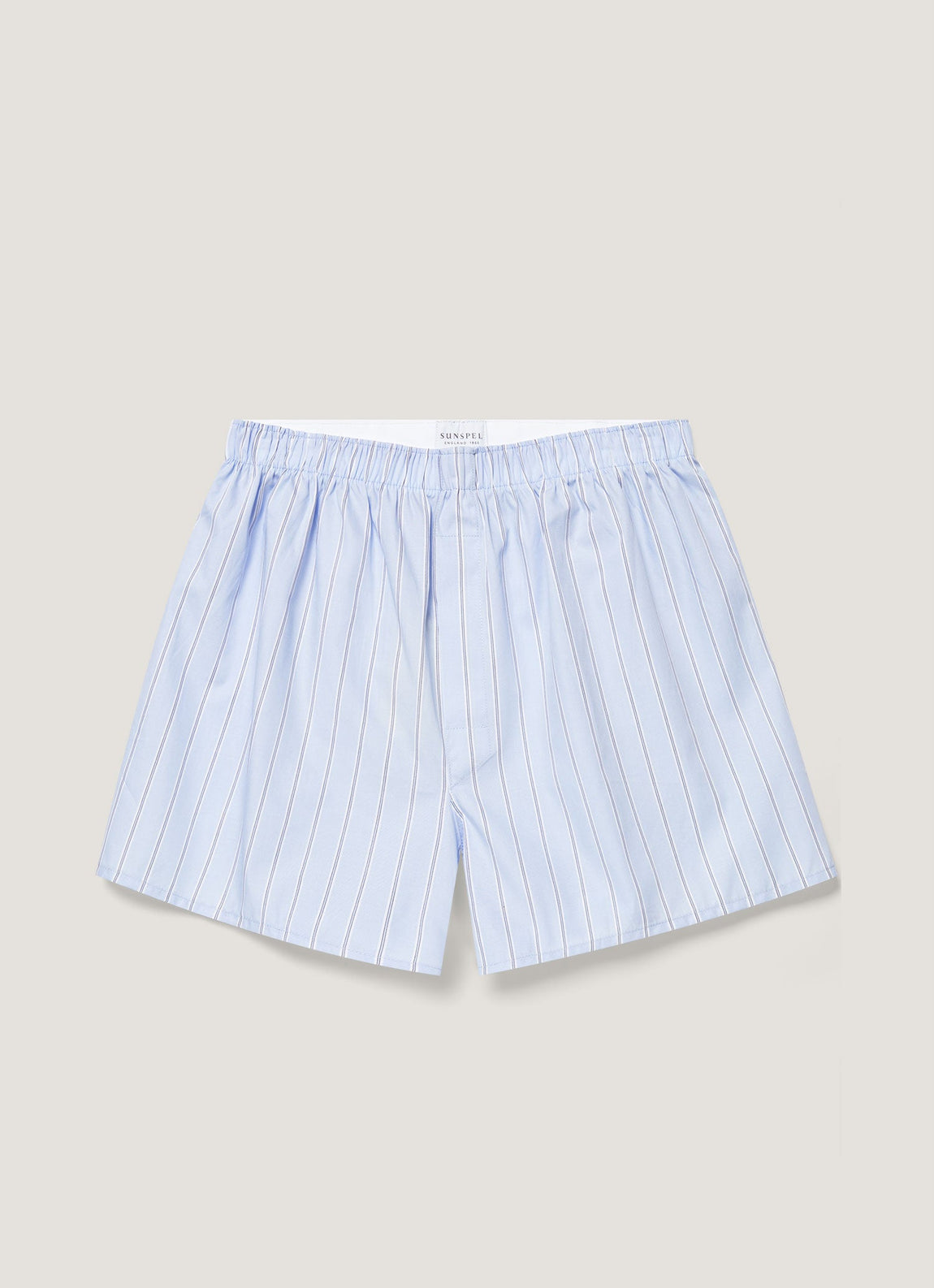Men's Classic Boxer Short in Light Blue Wide Stripe
