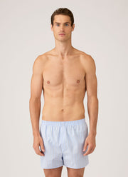 Men's Classic Boxer Short in Light Blue Wide Stripe