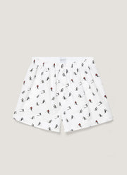 Men's Classic Boxer Short in White Ski Print