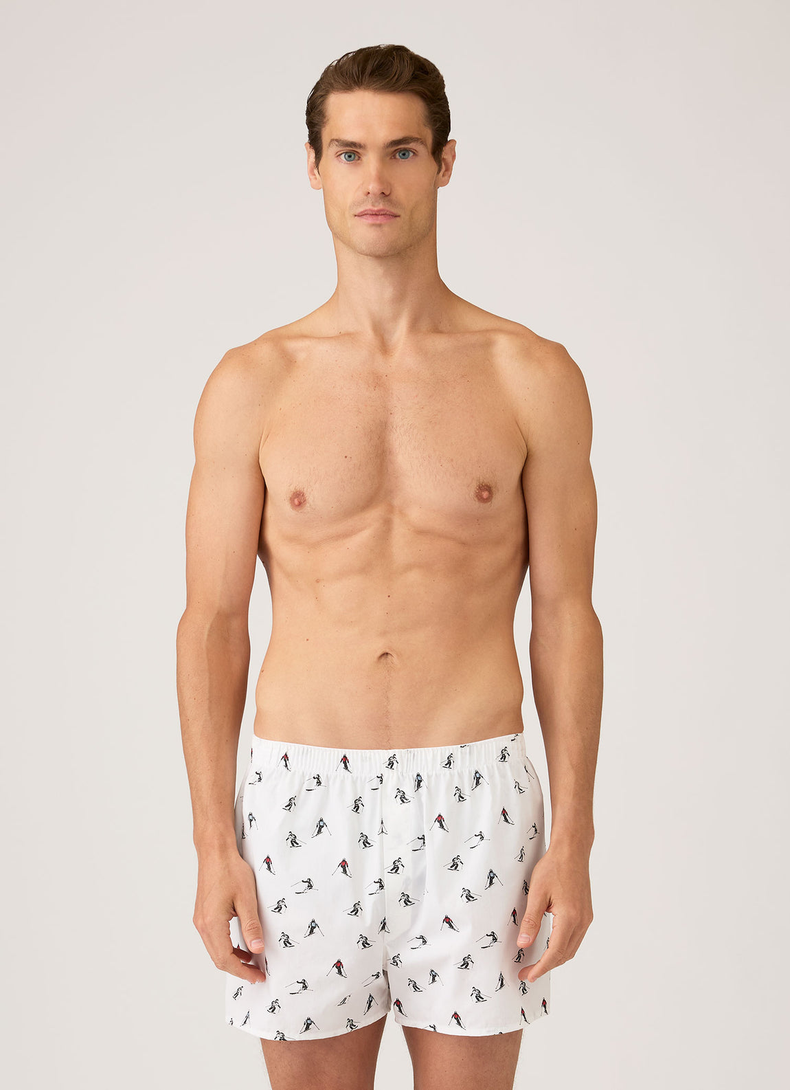 Men's Classic Boxer Short in White Ski Print